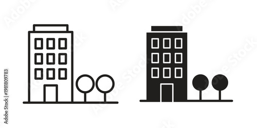 Apartment icon and symbol. Vector icon editable set