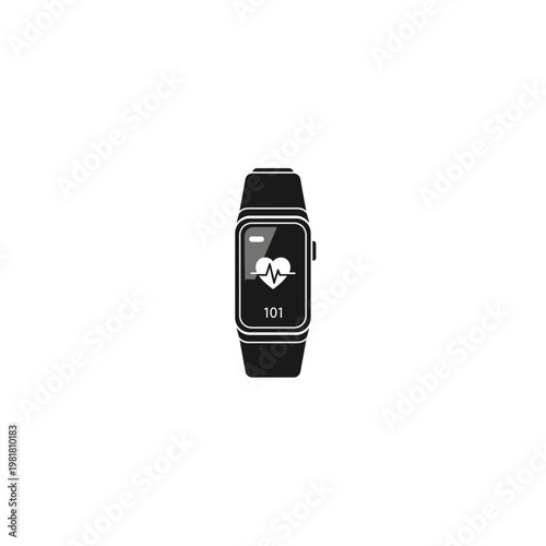 Smart fitness watch with heart rate monitor icon smartwatch wearable activity