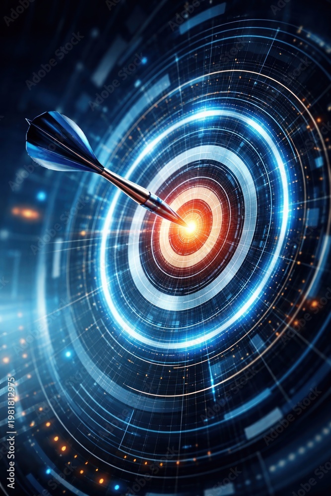 Fototapeta premium Futuristic digital target illustration