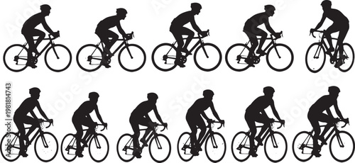 Minimalist vector cyclists in dynamic racing formation