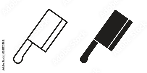 Chopper knife icon and symbol. Vector icon editable set