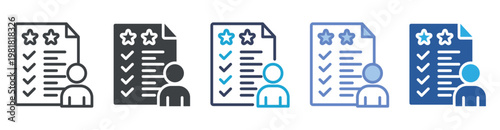 Appraisal icon set multiple style collection