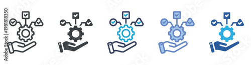 Competency icon set multiple style collection