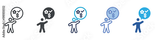 Incentives icon set multiple style collection