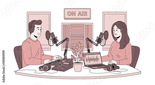 Two people sitting at a table.