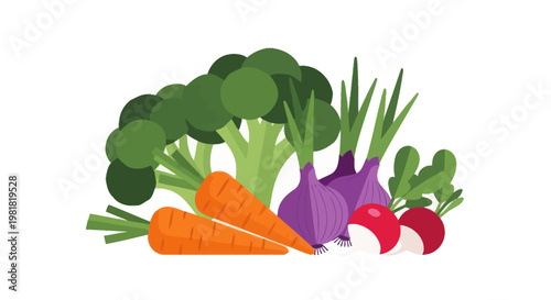 Fresh colorful vegetables on display.