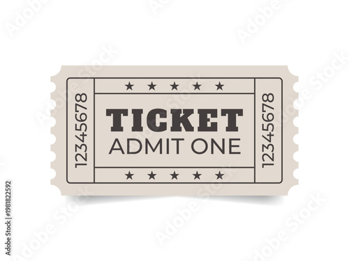 Ticket isolated on white background. Vector illustration 