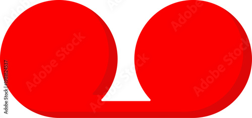 Red audio tape cassette icon for retro music and analog recording