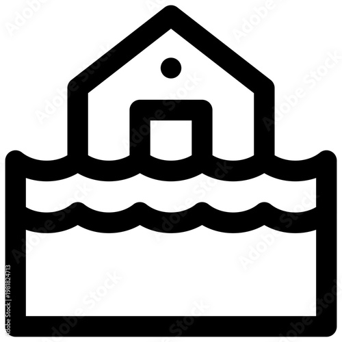 Flood. Editable stroke vector icon.