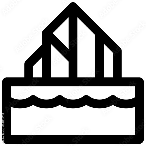 Iceberg. Editable stroke vector icon.