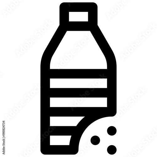Microplastics. Editable stroke vector icon.