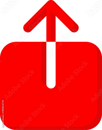 Red share outgoing link vector icon for social media and data transfer