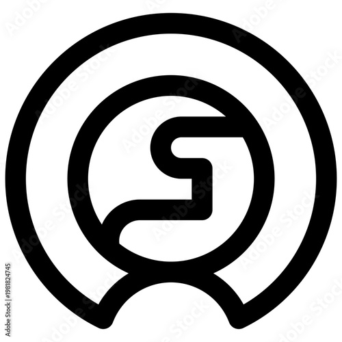 Ozone layer depletion. Editable stroke vector icon.