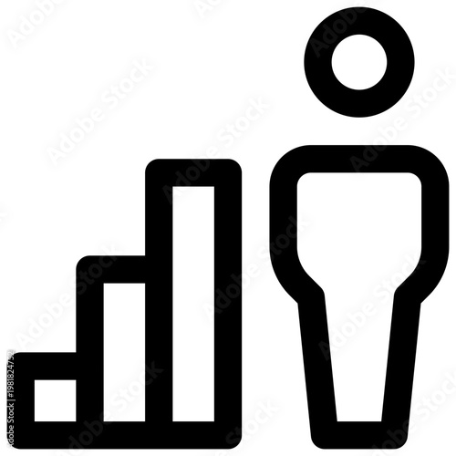 Population growth. Editable stroke vector icon.