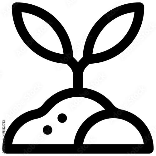 Reforestation. Editable stroke vector icon.