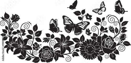 Butterfly Floral Border Bundle