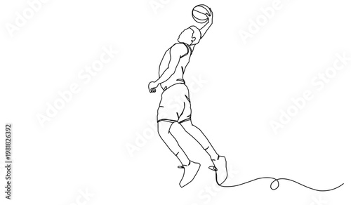 Basketball player jumping for a dunk