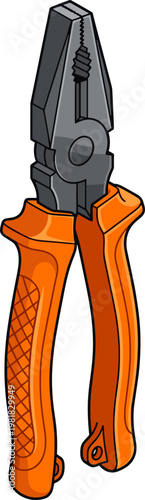 Heavy duty linemans pliers with orange insulated handles