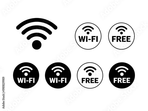 Wi-Fi Symbols Logos Icons Internet Connectivity Signs