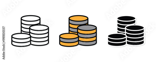Stack of coins icon for financial growth investment profit and savings concept for business and banking web design