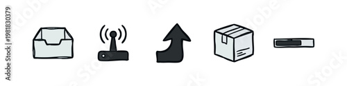 Hand Drawn Logistics and Networking Icon Collection