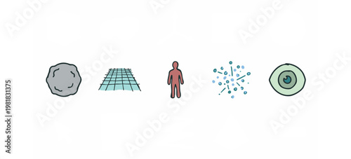 Digital Universe and Human Perception Icon Set