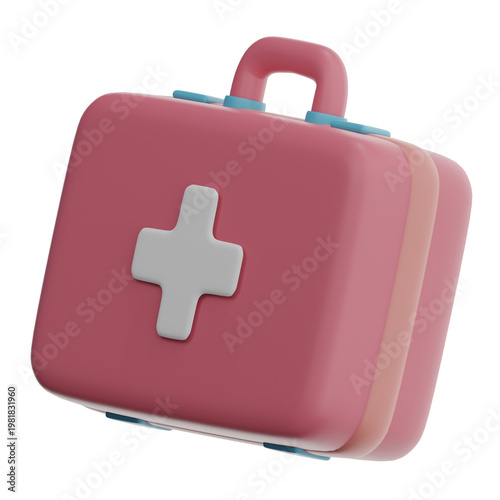 First Aid Kit 3D Icon – Emergency Medical Box Illustration