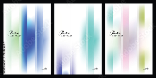 Futuristic abstract posters set with vibrant blurred gradients and defocused color transitions for modern creative graphic design vector illustration
