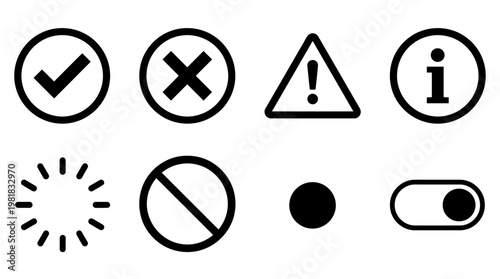 User Interface Vector Icons for Status and Notification Design