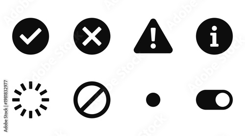 User Interface Vector Icons for Status and Notification Design