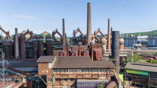 Fotografija Volklingen Ironworks, Voelklinger Huette, UNESCO World Industrial Heritage Site, Voelklingen, Saarland, Germany