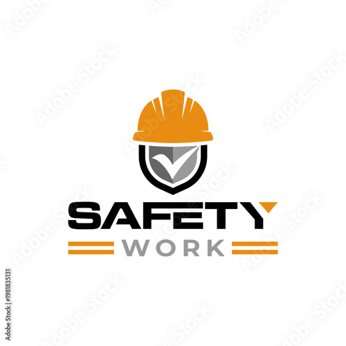 safety work logo design vector template