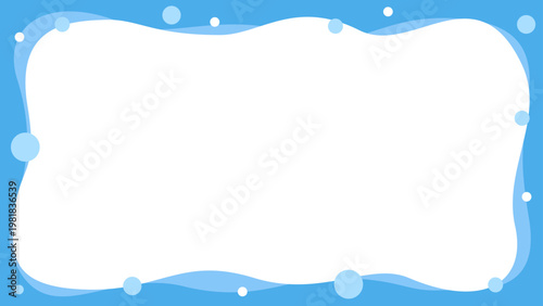 流体シェイプのフレーム 水色
