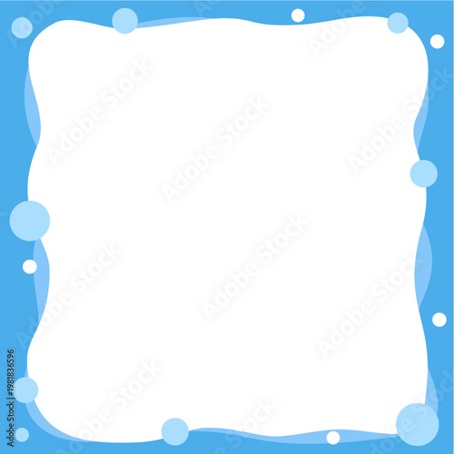 流体シェイプのフレーム　青