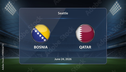 Bosnia vs Qatar Soccer Match Scoreboard