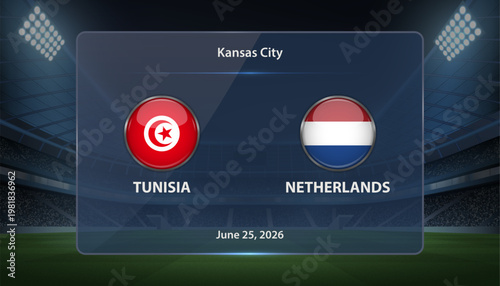Tunisia vs Netherlands Soccer Match Scoreboard