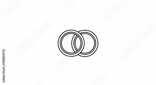 Simple line art of two interlocking rings