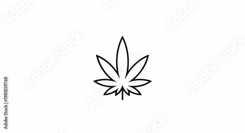 Simple line drawing of a cannabis leaf symbol on a white background