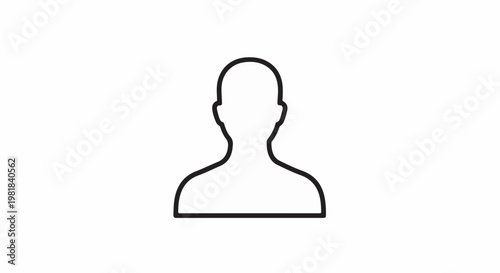 Simple black outline of a person's silhouette, head and shoulders