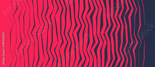 A background with curved lines creating an angular design. Changing color saturation. Dynamic movement. Geometric art. Illustration for a brochure, poster, cover, card, presentation, flyer, or banner.