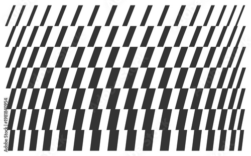 Striped linear pattern. Dynamic structure with slanted lines of varying thickness (thin and thick stripes). Transition effect. Geometric background. Illustration for presentation or digital design.