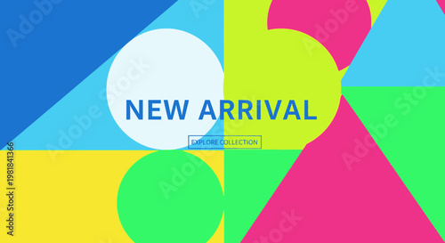 New Arrival Geometric Shapes Background with Circles and Triangles