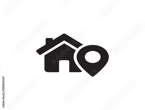 home location pin flat design vector illustration on white background