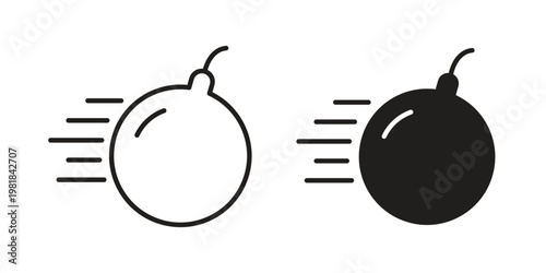 Demolition ball icon and symbol. Vector icon editable set