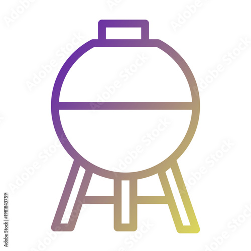 Barbecue Grill icon illustration. This is a vector single icon with a line gradient style. It is suitable for various purposes, including website design, mobile app design, and logo design.