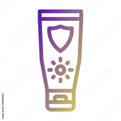 Sun Screen icon illustration. This is a vector single icon with a line gradient style. It is suitable for various purposes, including website design, mobile app design, and logo design.