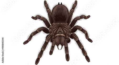 Tarantula Spider Isolated on White Background - Detailed Illustration