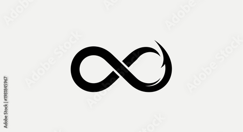 Black infinity symbol with sharp edge.