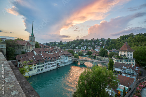Bridge and old town river view