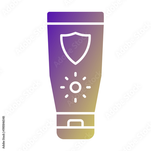 Sun Screen icon illustration. This is a vector single icon with a solid gradient style. It is suitable for various purposes, including website design, mobile app design, and logo design.